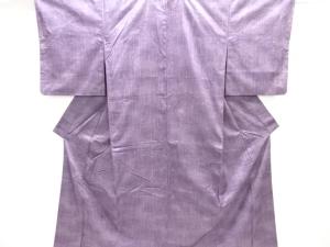 雨縞模様織出し手織り紬着物